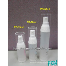 Luxury round cosmetic plastic pump airless cream bottles 15ml 30ml